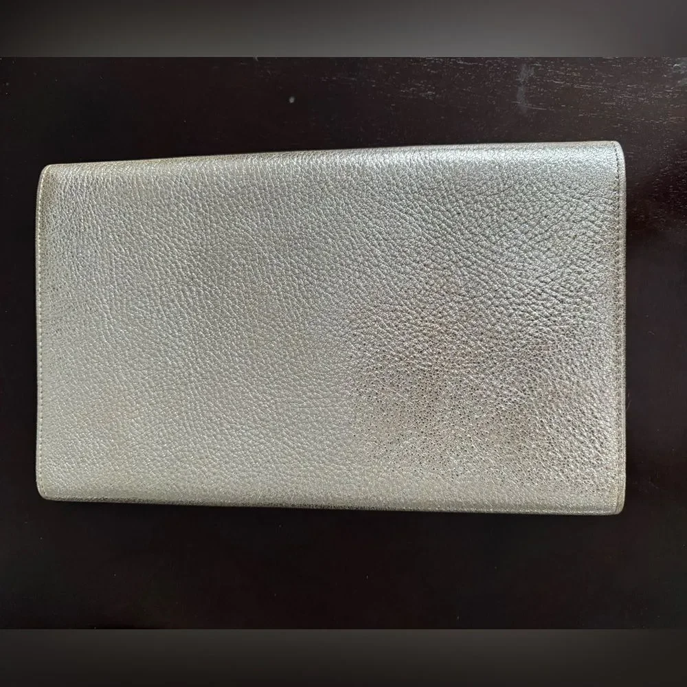 Jimmy Choo Reese Silver Metallic Clutch